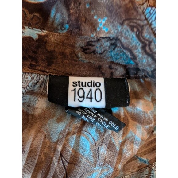 Studio 1940 Large Sheer Pleated Blouse - Picture 3 of 4